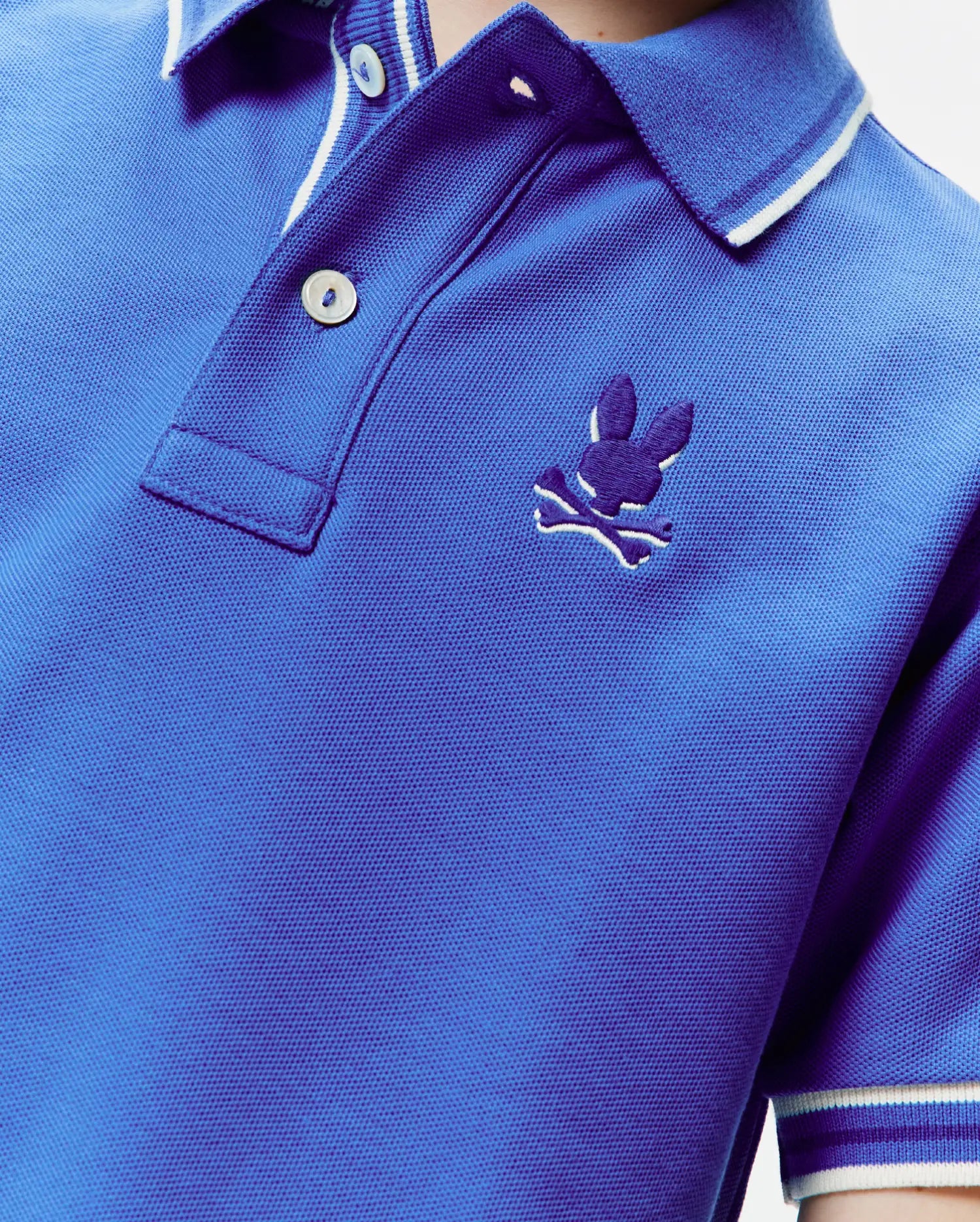 Psycho Bunny Kids Polo Shirts Brad Pique Polo polo blu 426, cotone Pima