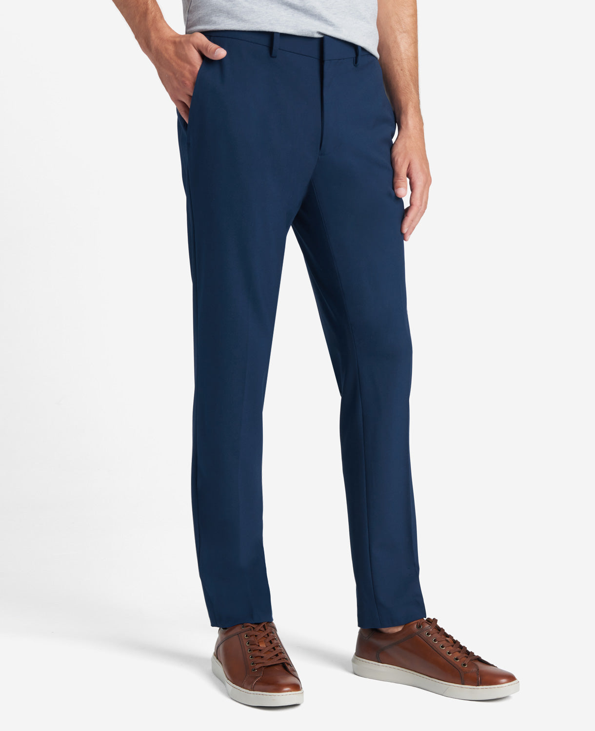 Kenneth Cole Reaction Clothing Skinny-Fit Stretch Performance Dress Pant pantaloni blu