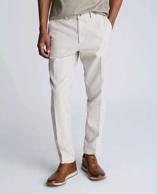 Kenneth Cole Reaction Clothing Linen Blend Slim Fit Flat Front Chino Pant pantaloni chino String 29/30 slim