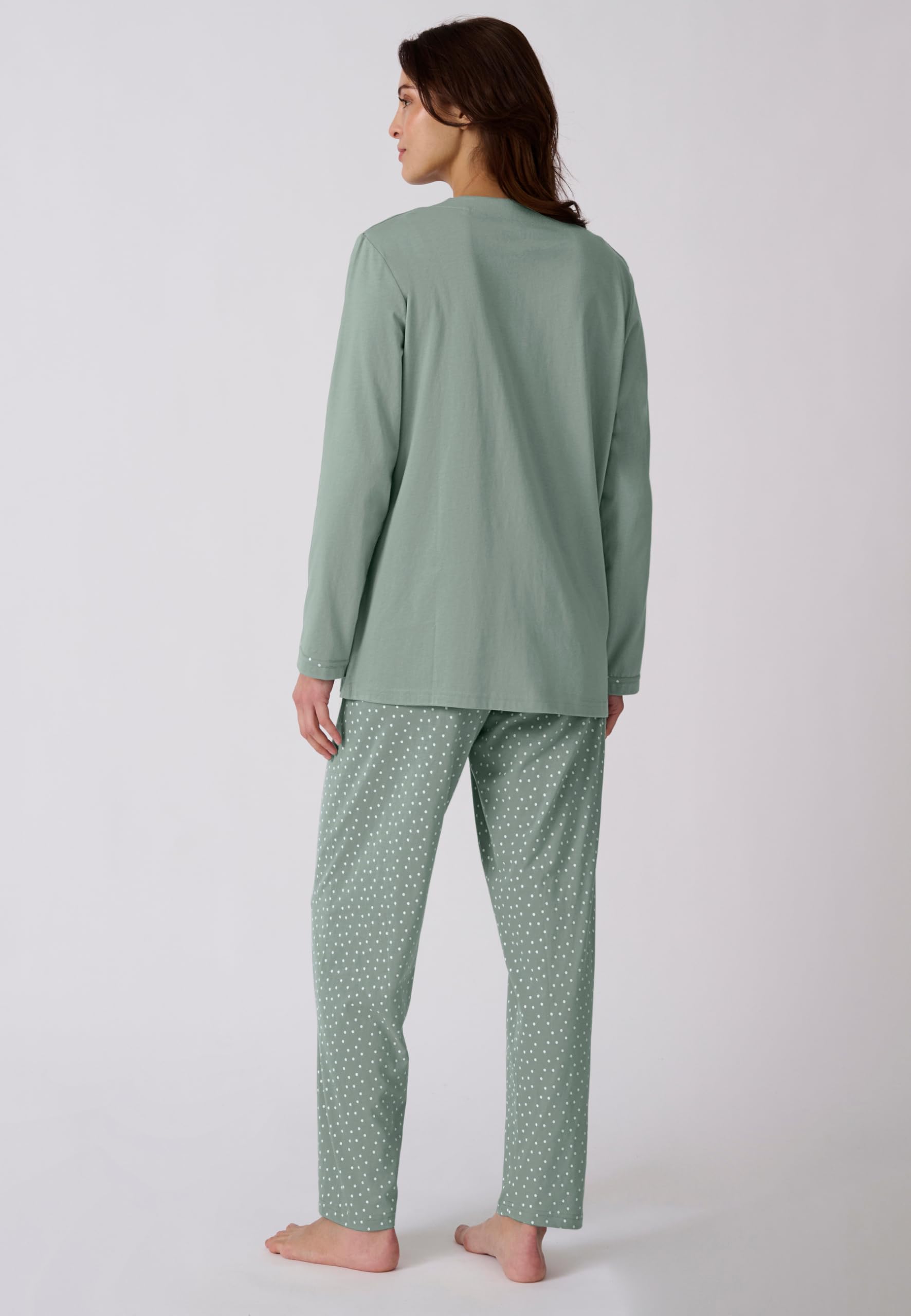Damart Homewear pigiama donna cotone biologico taglia S blu verde piselli