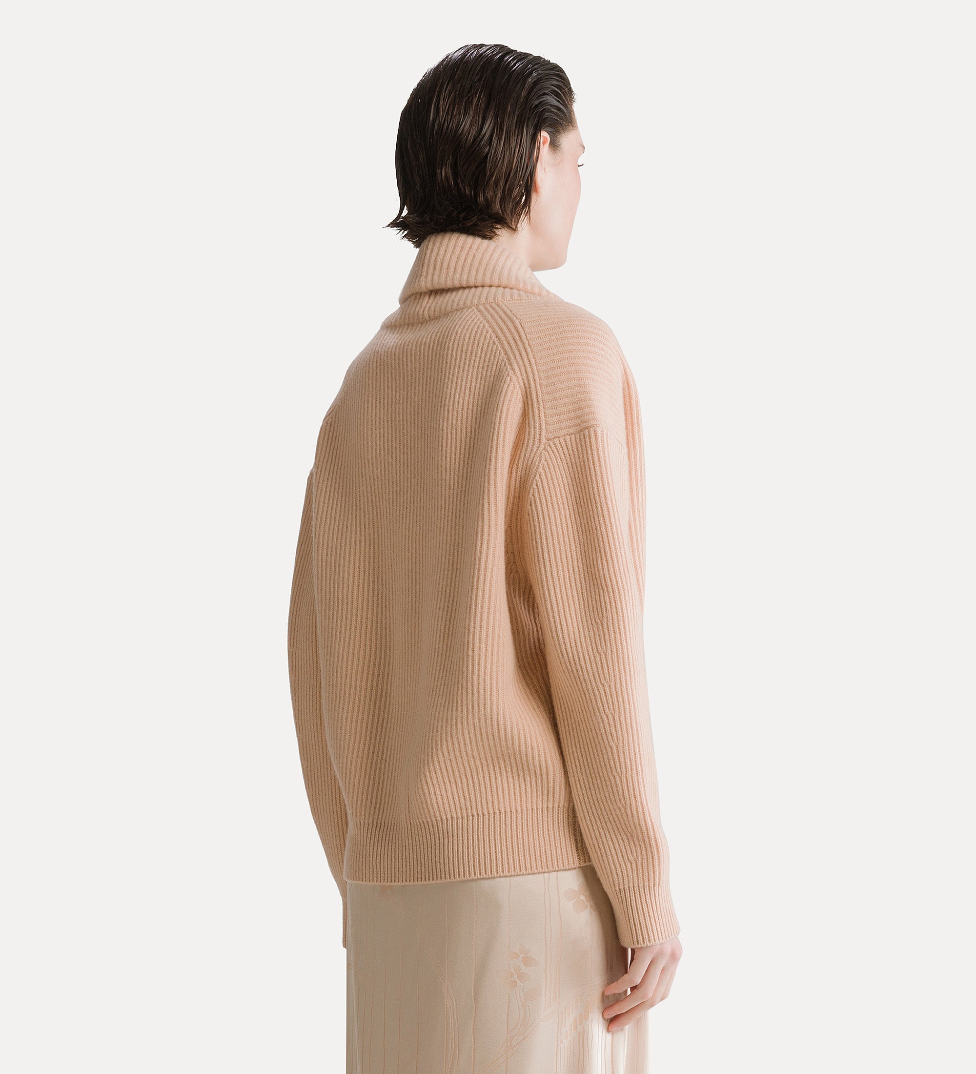 Forte maglieria cardigan a coste lana e cashmere cashmere