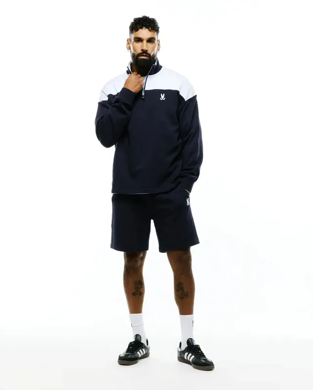 Psycho Bunny Men's Shorts MEN'S GABE FRENCH TERRY SWEATSHORTS 7 1/2 MB0900078 blu