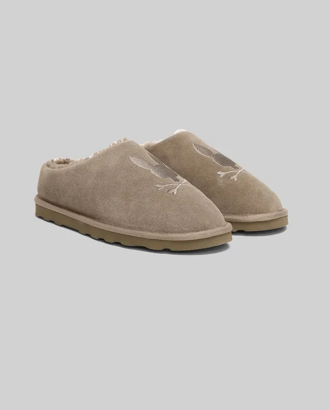 Psycho Bunny Accessories Suede Sherpa Bunny Slipper pantofole 025 Light Grey sherpa