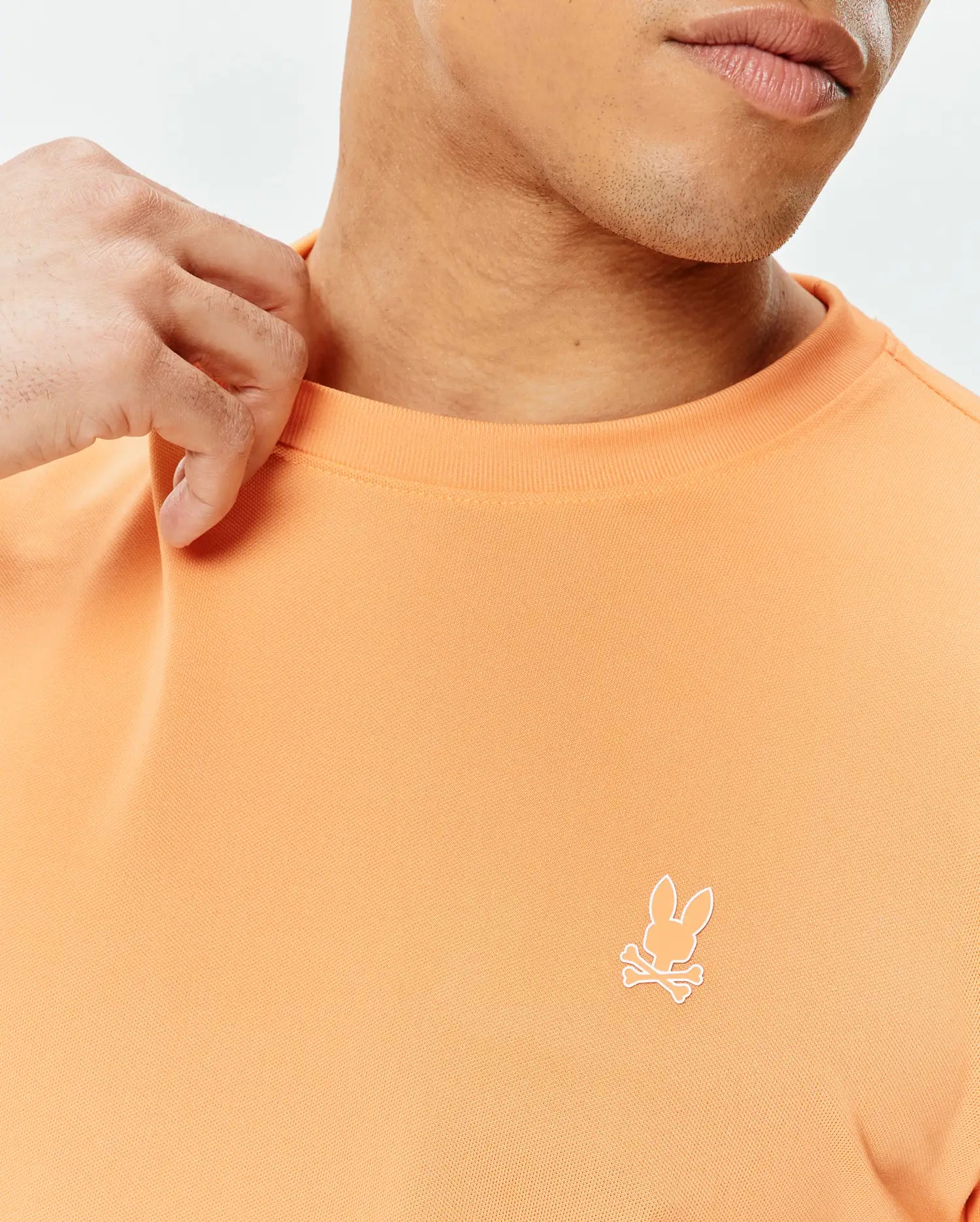 Psycho Bunny Men's Tees MENS DASH BUNNY SPORT TEE MT0200517 T-shirt arancione sportiva elasticizzata