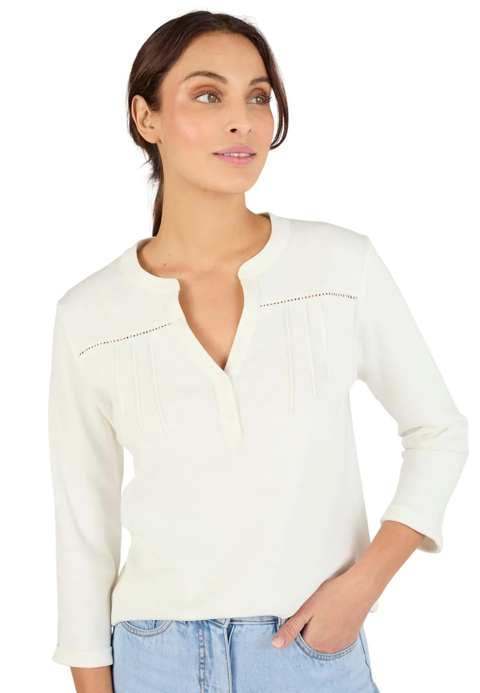 Damart Prêt-à-porter maglietta donna bianca 54-56