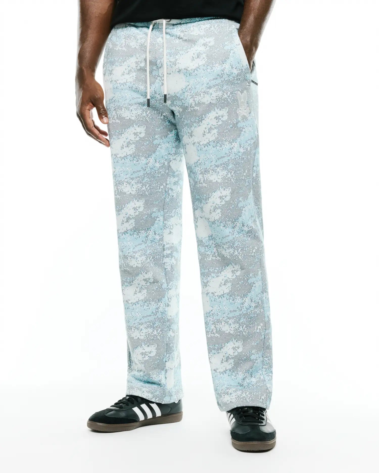 Psycho Bunny Men's Pants Alfie Graphic Sweatpants pantaloni tuta Ecru in cotone