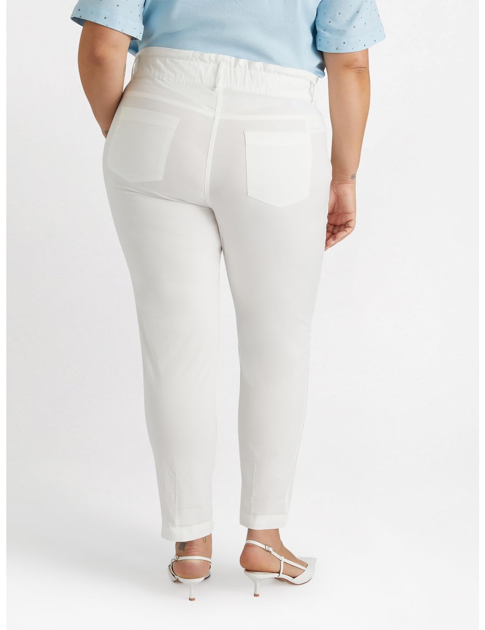 Fiorella Rubino Pantaloni in cotone e lyocell stretch curvy