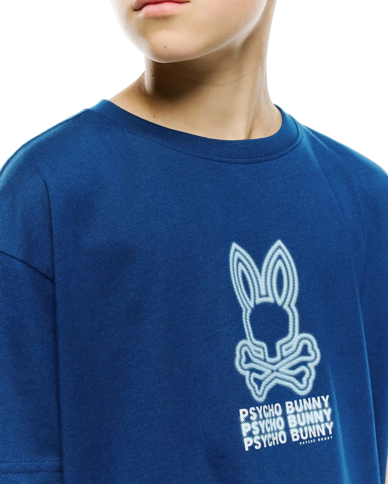 Psycho Bunny Kids Tees Alex Graphic T-shirt blu navy in cotone Pima