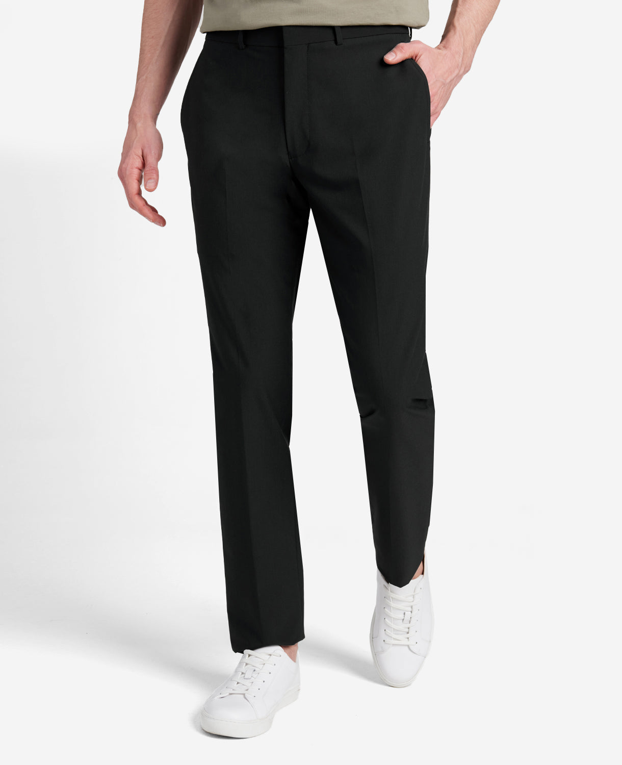 Kenneth Cole Reaction Clothing 365 Washable Suit Separate Pant pantaloni neri elasticizzati