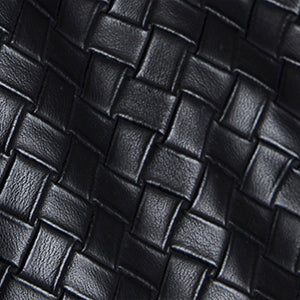 Kenneth Cole Reaction Clothing Hooded Basketweave Vegan Leather Blouson Jacket giacca nera