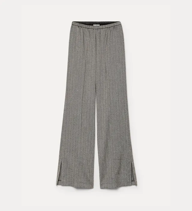 Forte pantaloni chevron jaspé trousers pantaloni nero elasticizzati