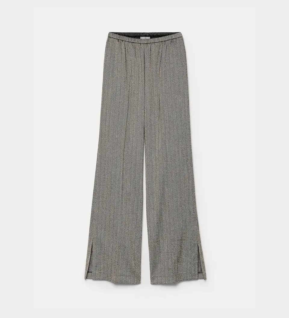 Forte pantaloni chevron jaspé trousers pantaloni nero elasticizzati