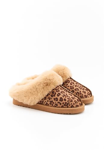 Damart Calzature Mules Thermolactyl donna marrone animalier taglia 36 pelliccia