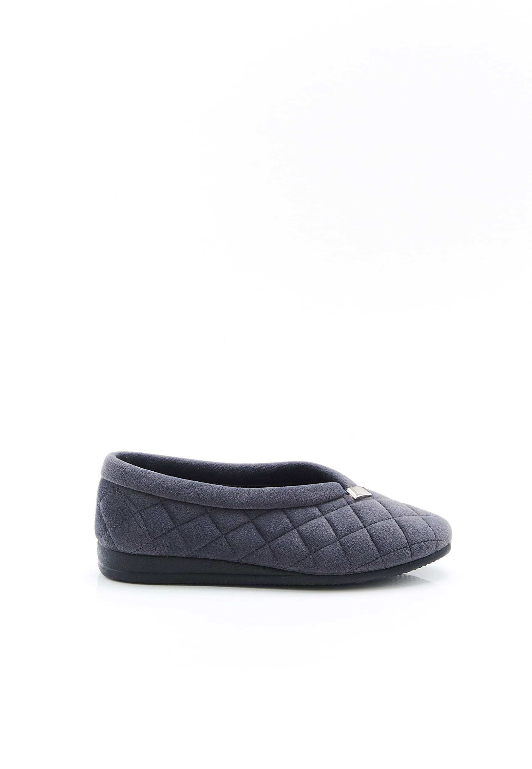 Damart Calzature pantofole da donna in velluto trapuntato blu