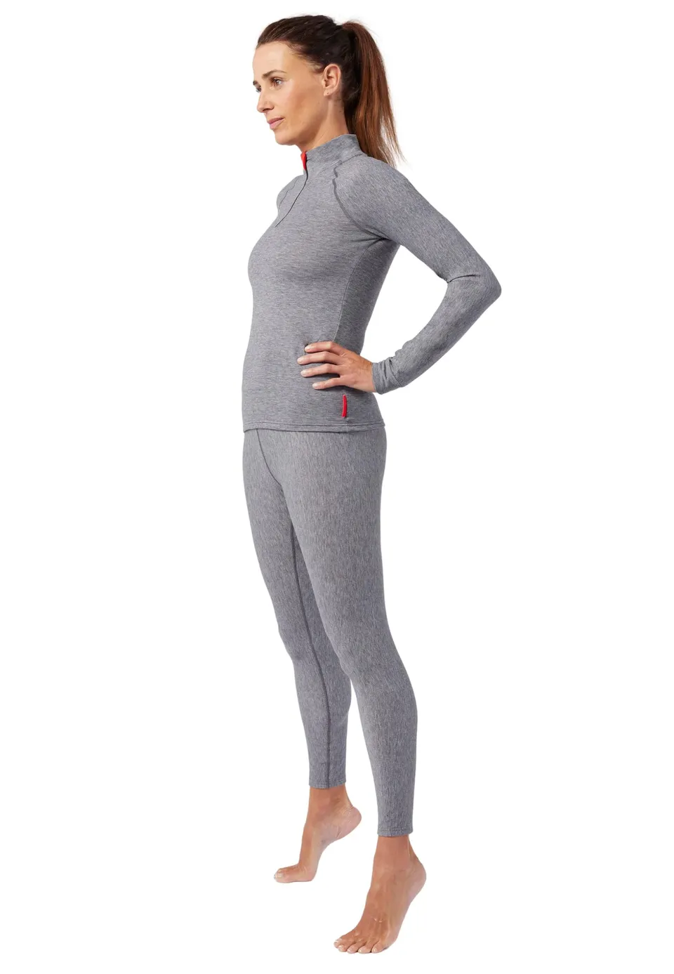 Damart Thermolactyl Maglietta Comfort Thermolactyl 4 con zip donna XS grigio melange