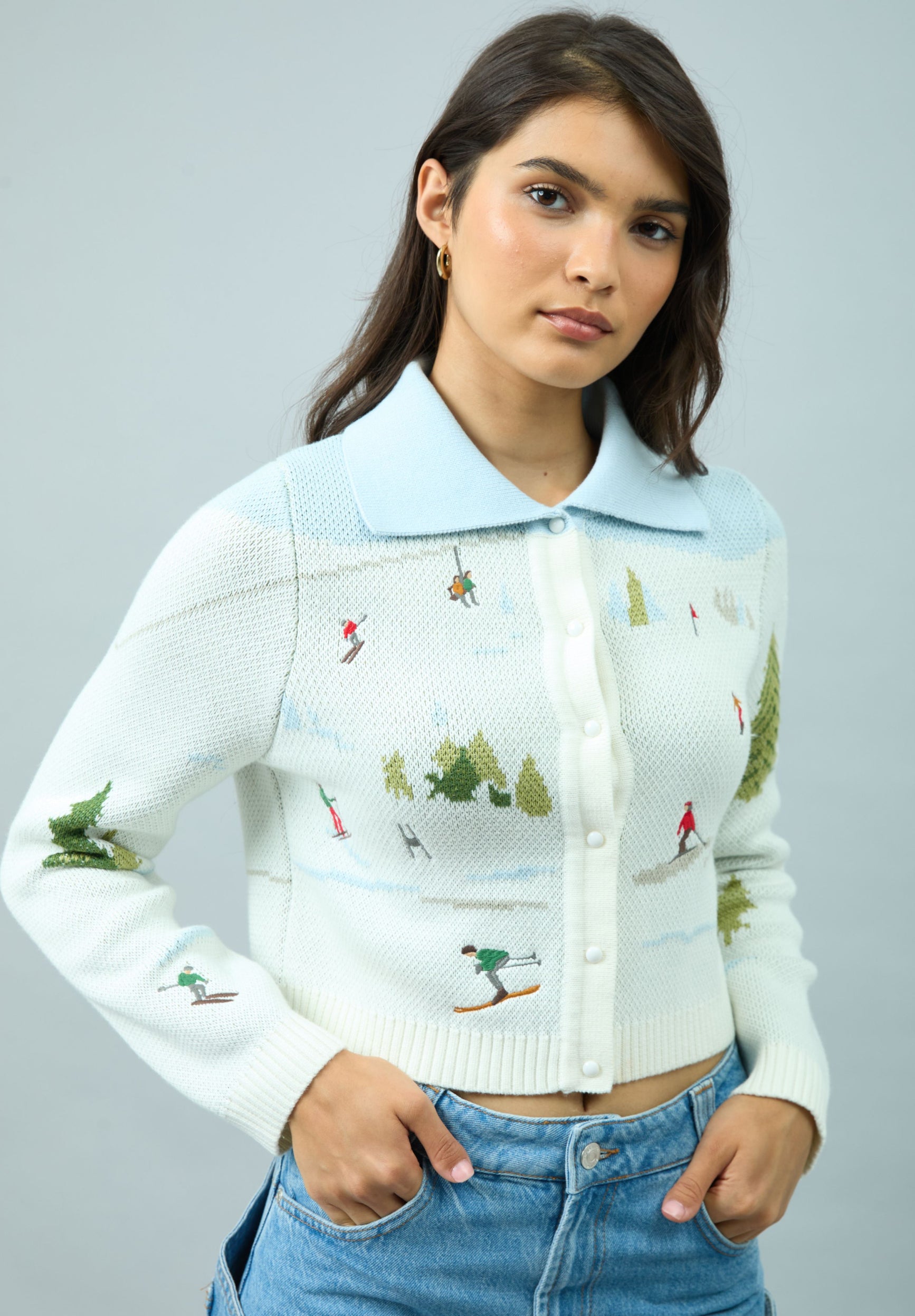 House Of Sunny Women's Knitwear Ski Tripper cardigan jacquard
