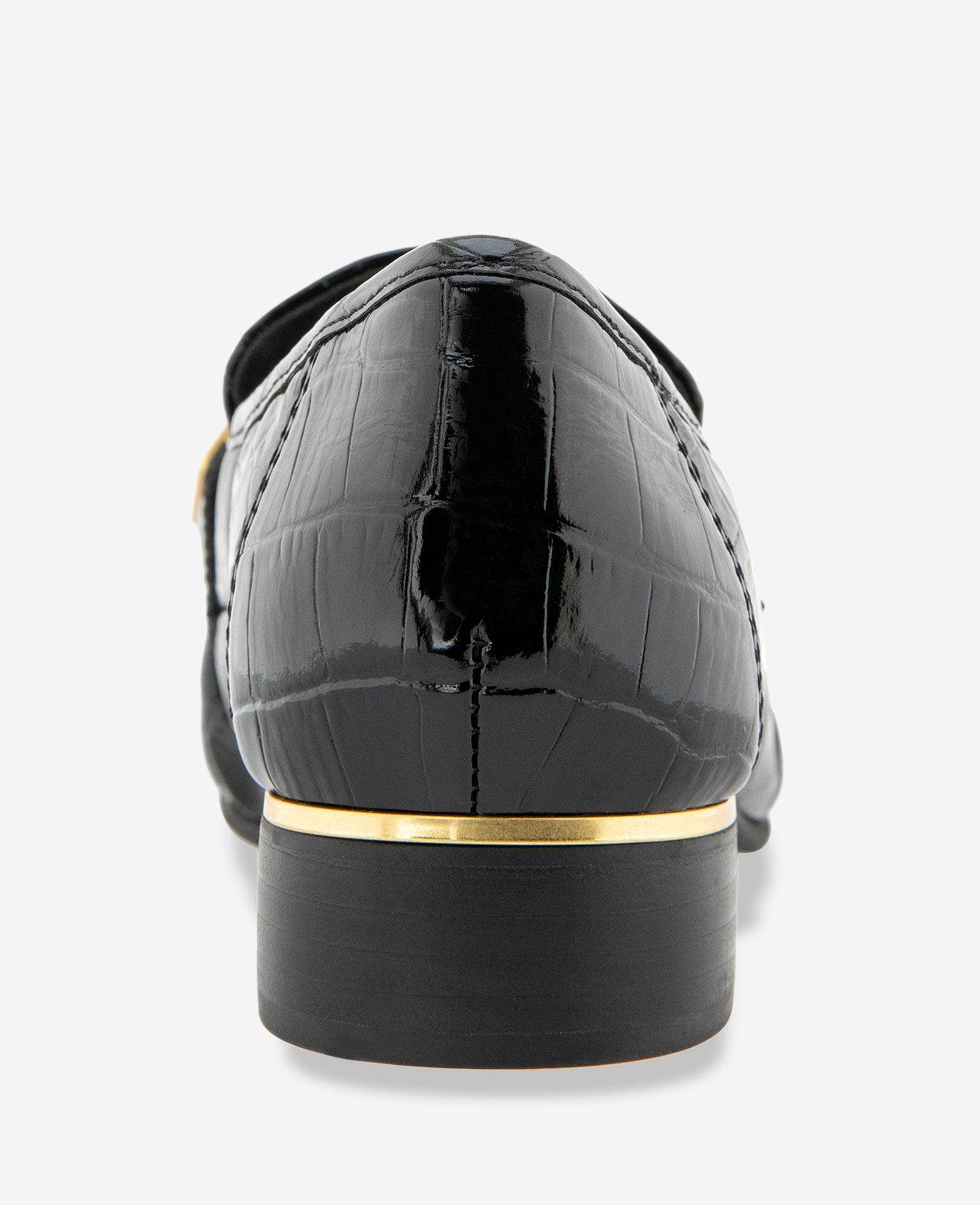 Kenneth Cole Reaction Shoes Remi Embossed Croco Pleated Toe Loafer mocassini neri effetto coccodrillo