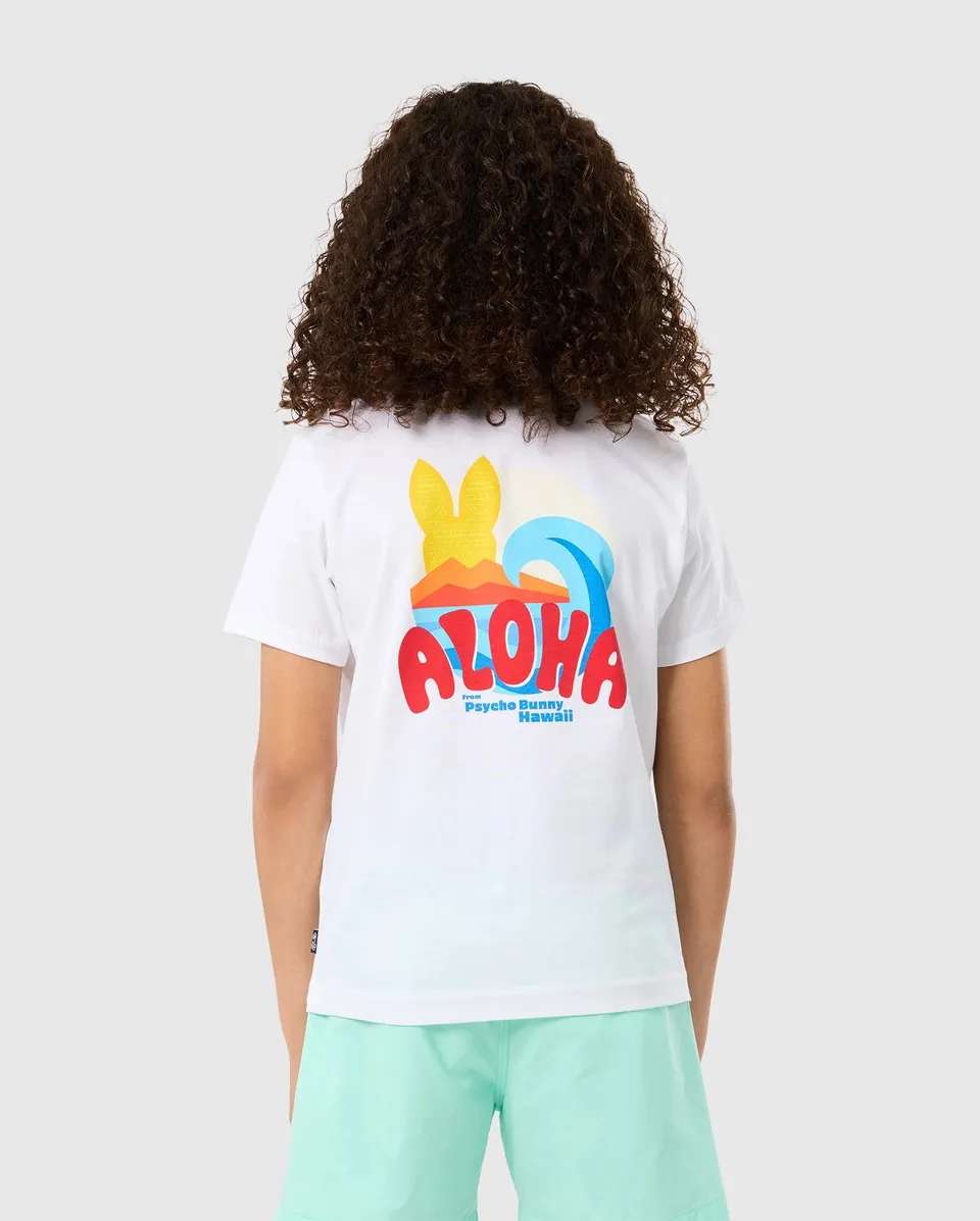 Psycho Bunny Kids Tees Hawaii City Tee B0U169Y1PC T-shirt bianca
