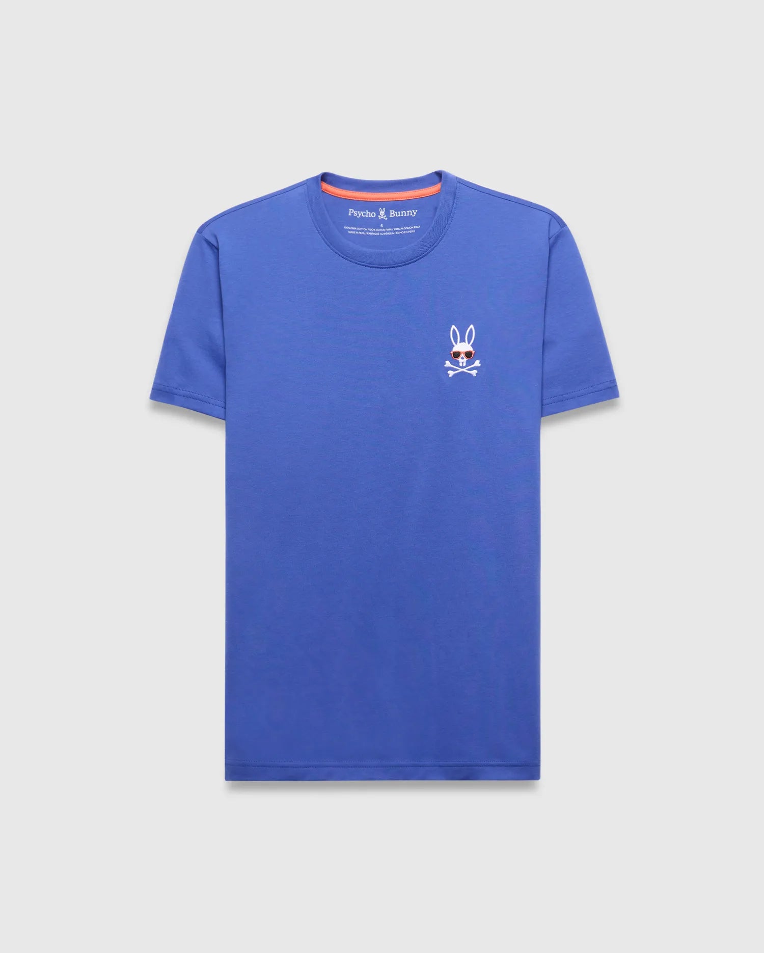Psycho Bunny Men's Tees Sunny Chest Graphic Tee MT0200278 T-shirt blu ricamata
