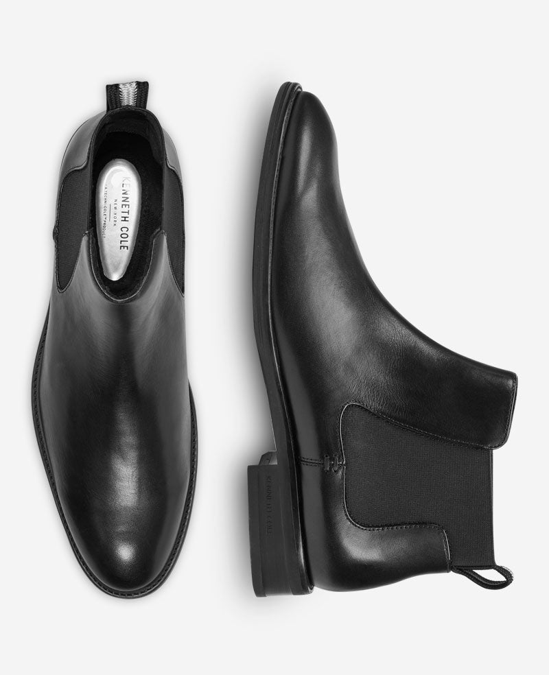 Kenneth Cole Reaction Shoes Tully Chelsea Boot stivaletto nero in pelle calzata larga