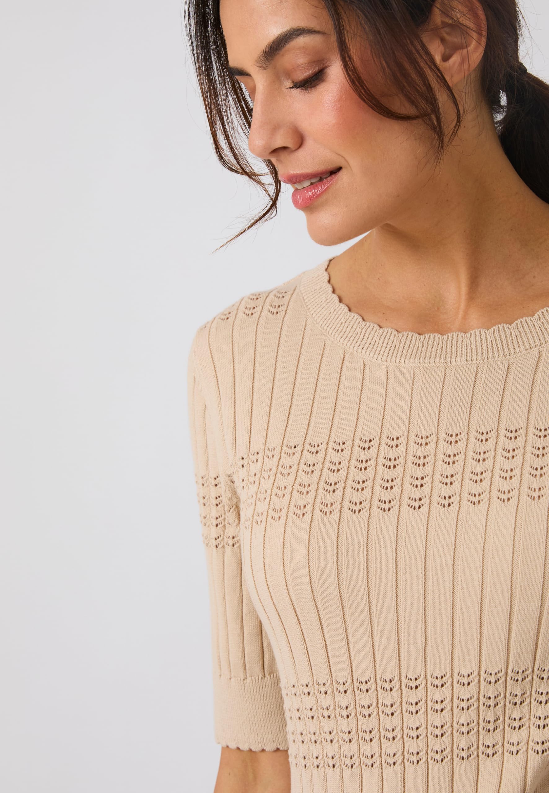 Damart Prêt-à-porter maglione donna manica corta in cotone biologico