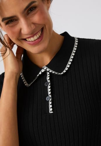 Damart Prêt-à-porter Maglione polo nero donna in cotone biologico