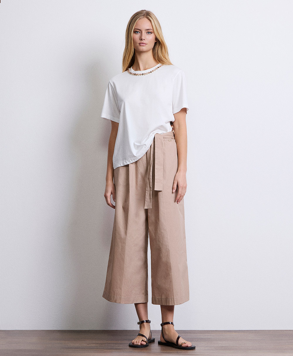 Markup Donna Jeans & Pantaloni Pantalone cropped in tela vela