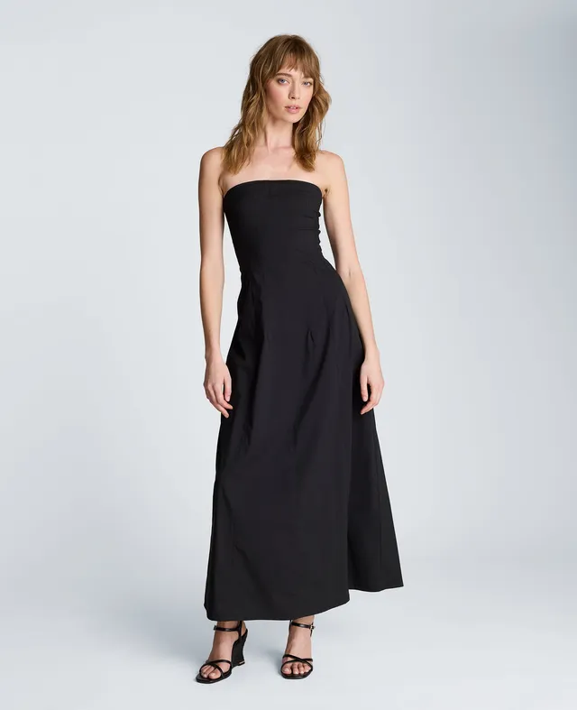 Kenneth Cole Reaction Clothing Strapless Maxi Dress abito lungo nero senza spalline