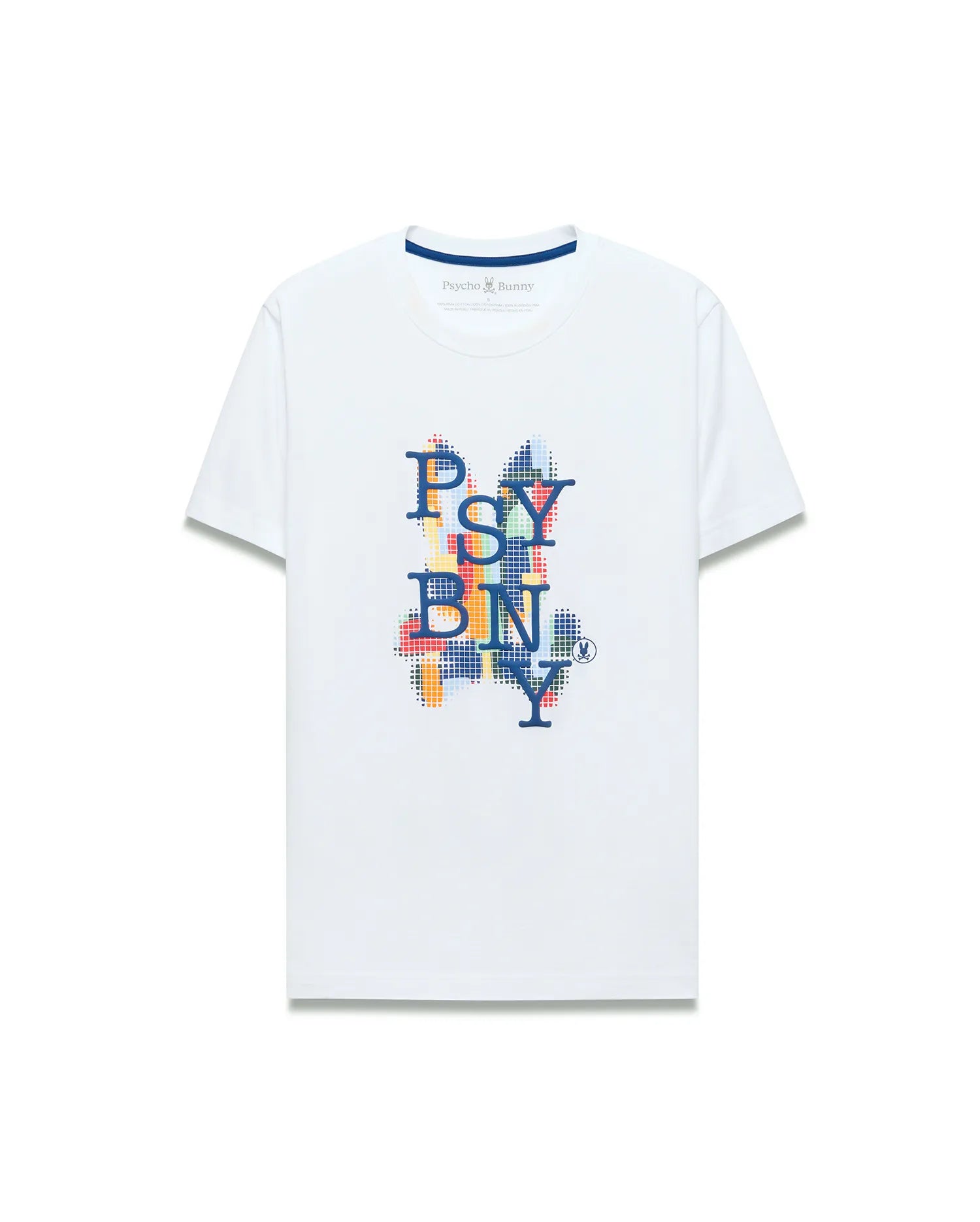 Psycho Bunny Men's Tees Wes Pima Cotton Graphic Tee MT0200397 maglietta bianca Pima