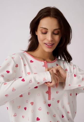 Damart Homewear Thermolactyl Pigiama donna XS bianco blu stampato caldo