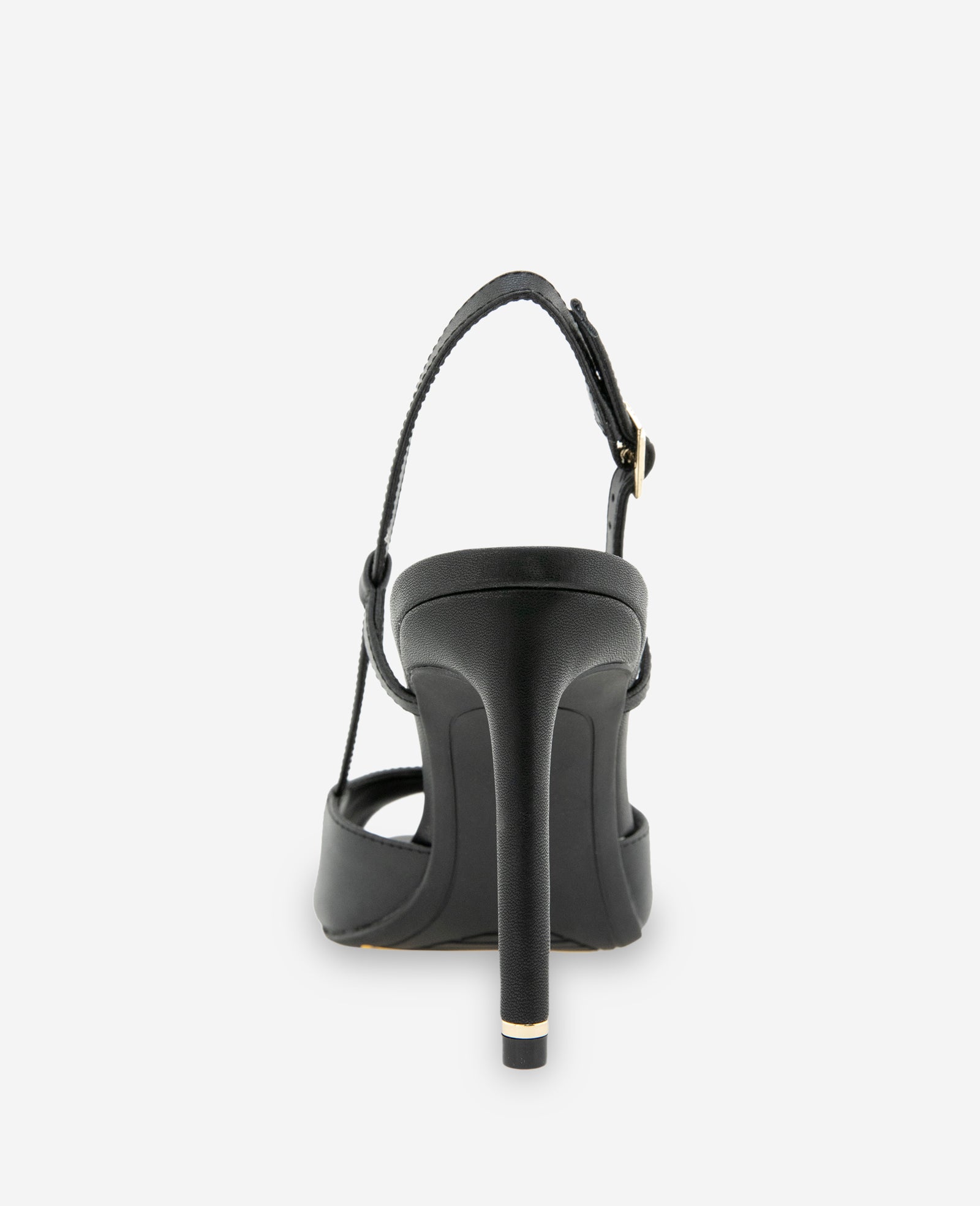 Kenneth Cole Reaction Londyn Leather peep toe tacco pelle nera