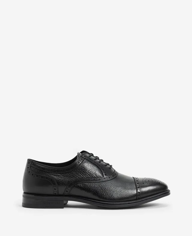 Kenneth Cole Reaction Shoes Futurepod Leather Lace-Up Oxford with Medallion Cap Toe scarpa nera
