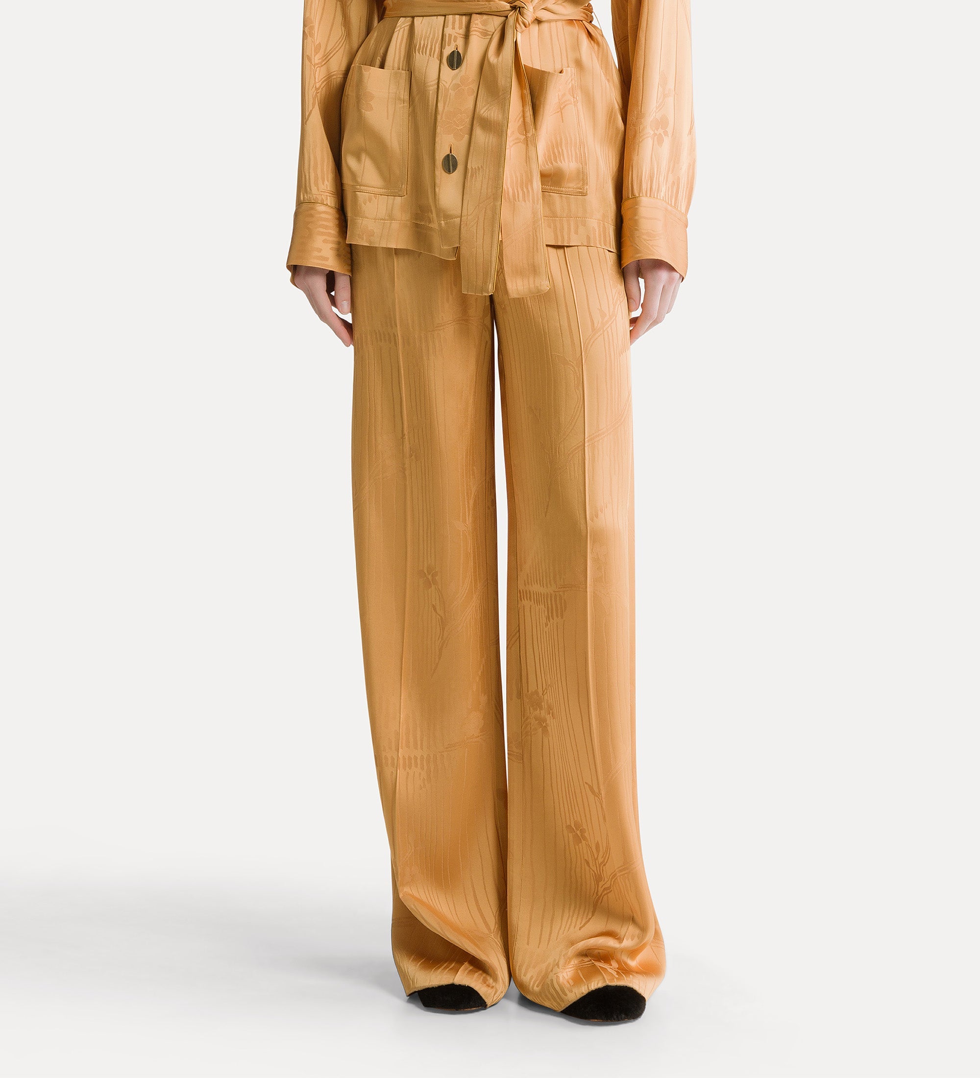 Forte The Lotus pantaloni jacquard heliodore vita alta