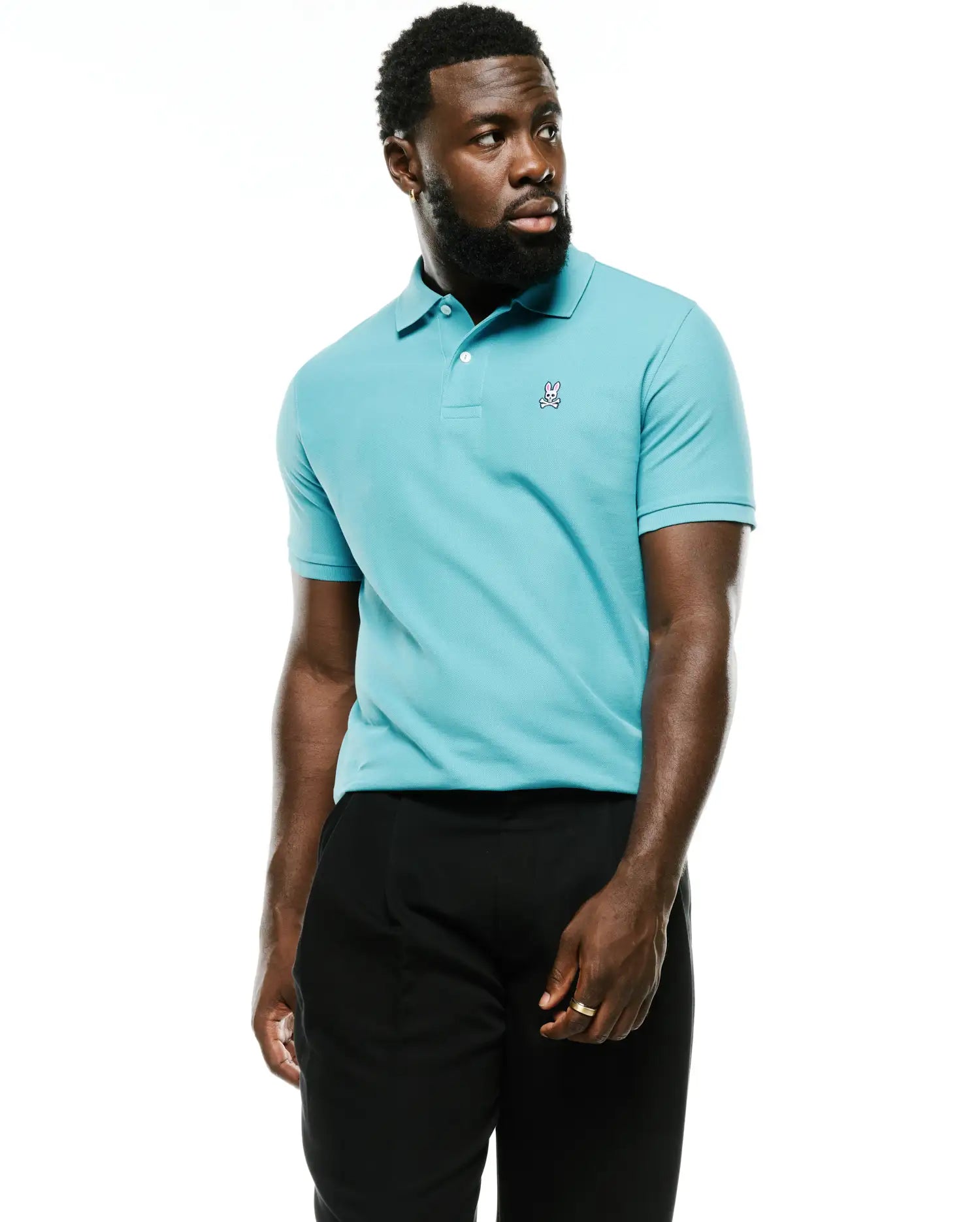 Psycho Bunny Men's Polos Men's Classic Pima Pique Polo polo blu cotone Pima