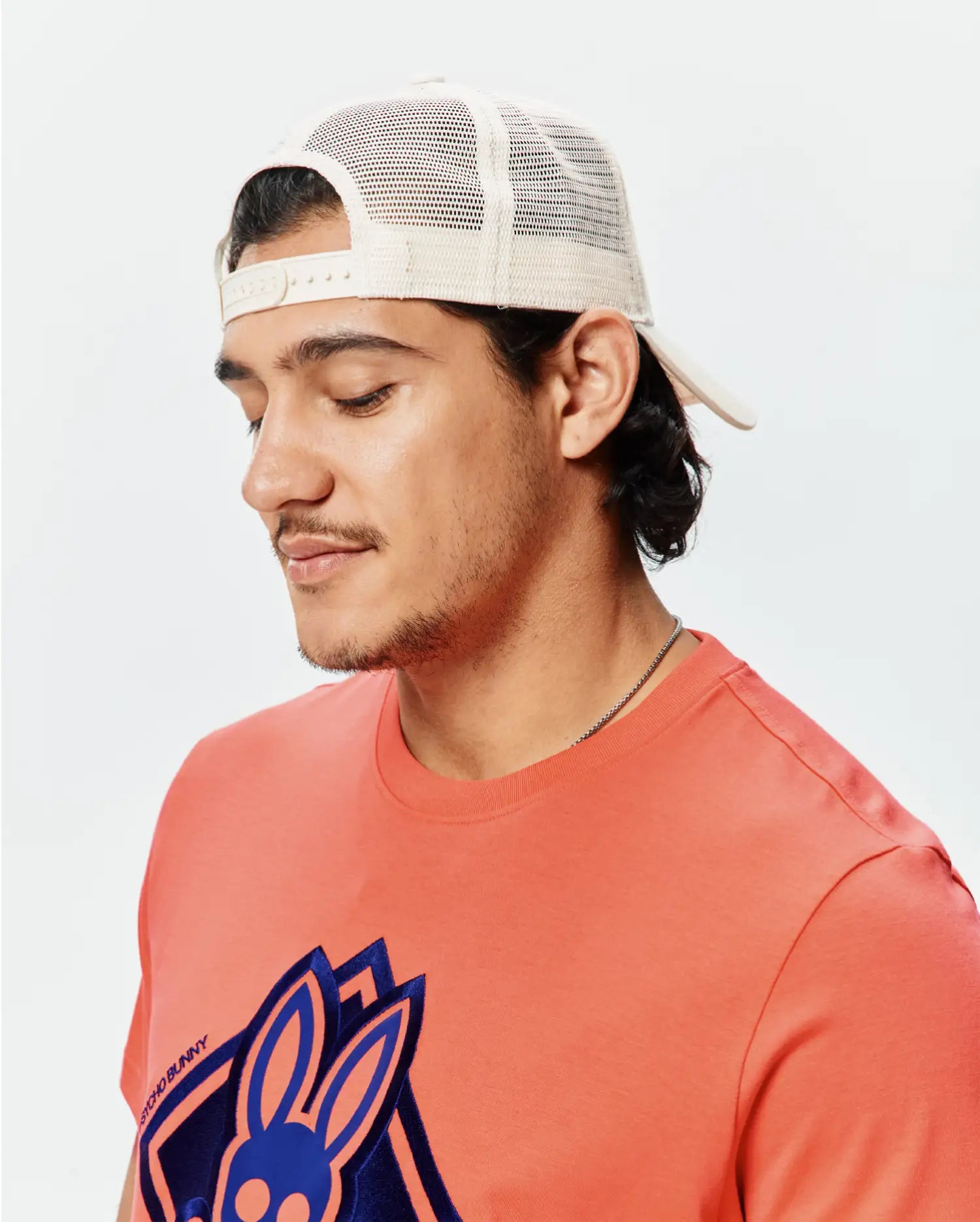 Psycho Bunny Accessories Tobias Trucker Cap cappellino bianco cotone
