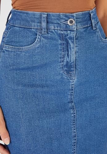 Damart Prêt-à-porter Gonna dritta in jeans donna blu denim medio 52