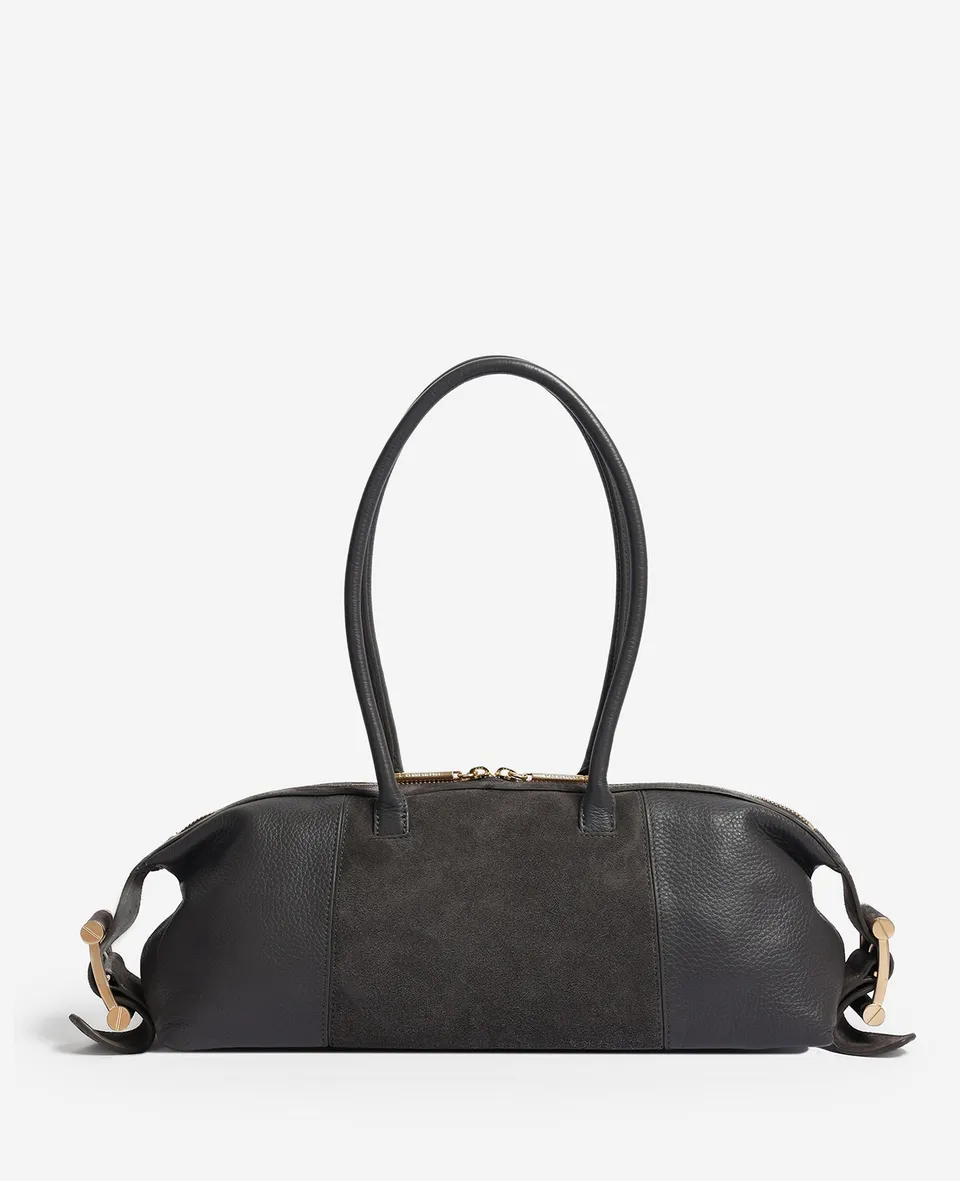 Kenneth Cole Reaction Bags Bowery Bowling Bag Borsa Donna in Pelle Grigia