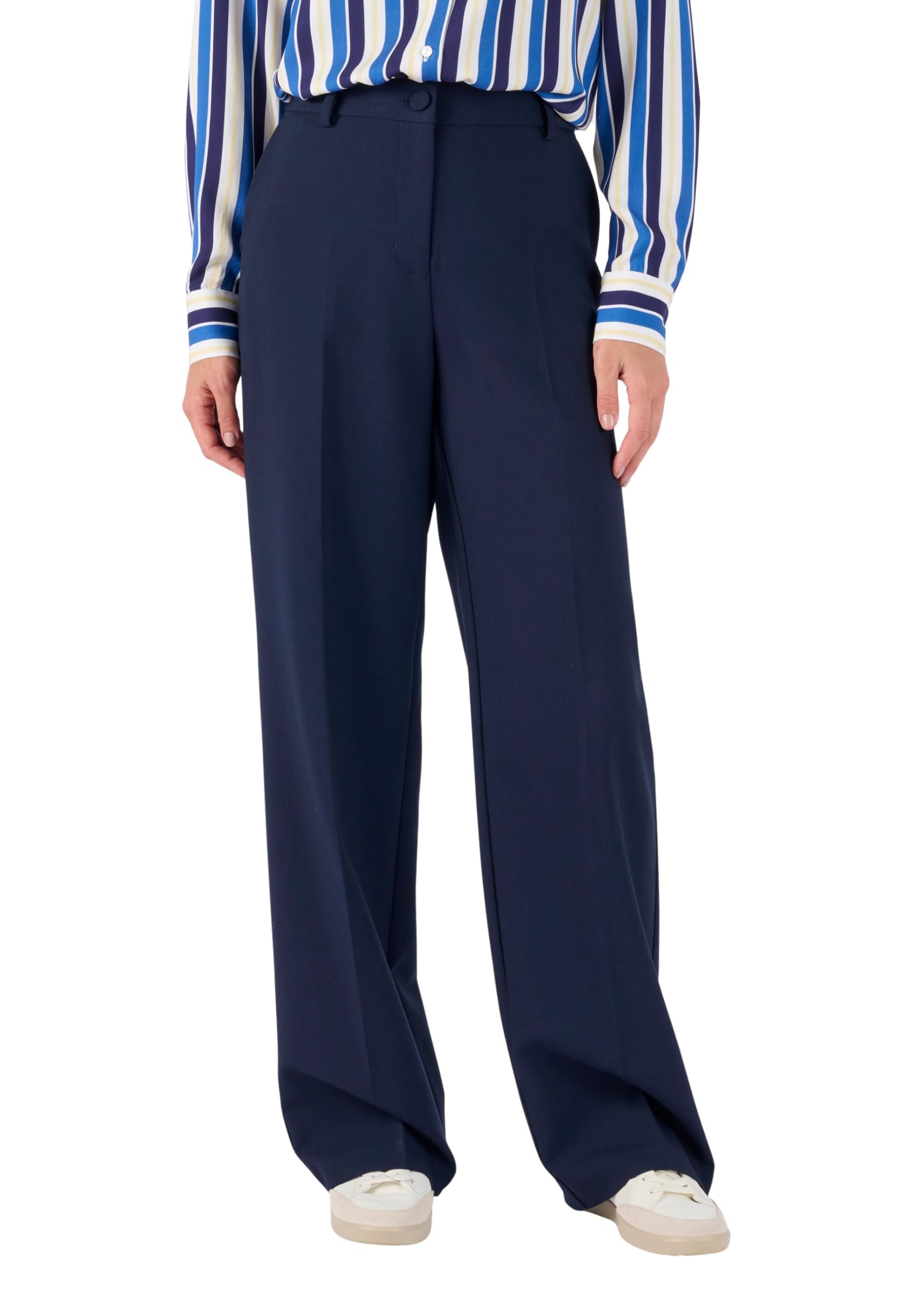 Damart Prêt-à-porter Pantaloni Large Fluido pantaloni blu taglio ampio