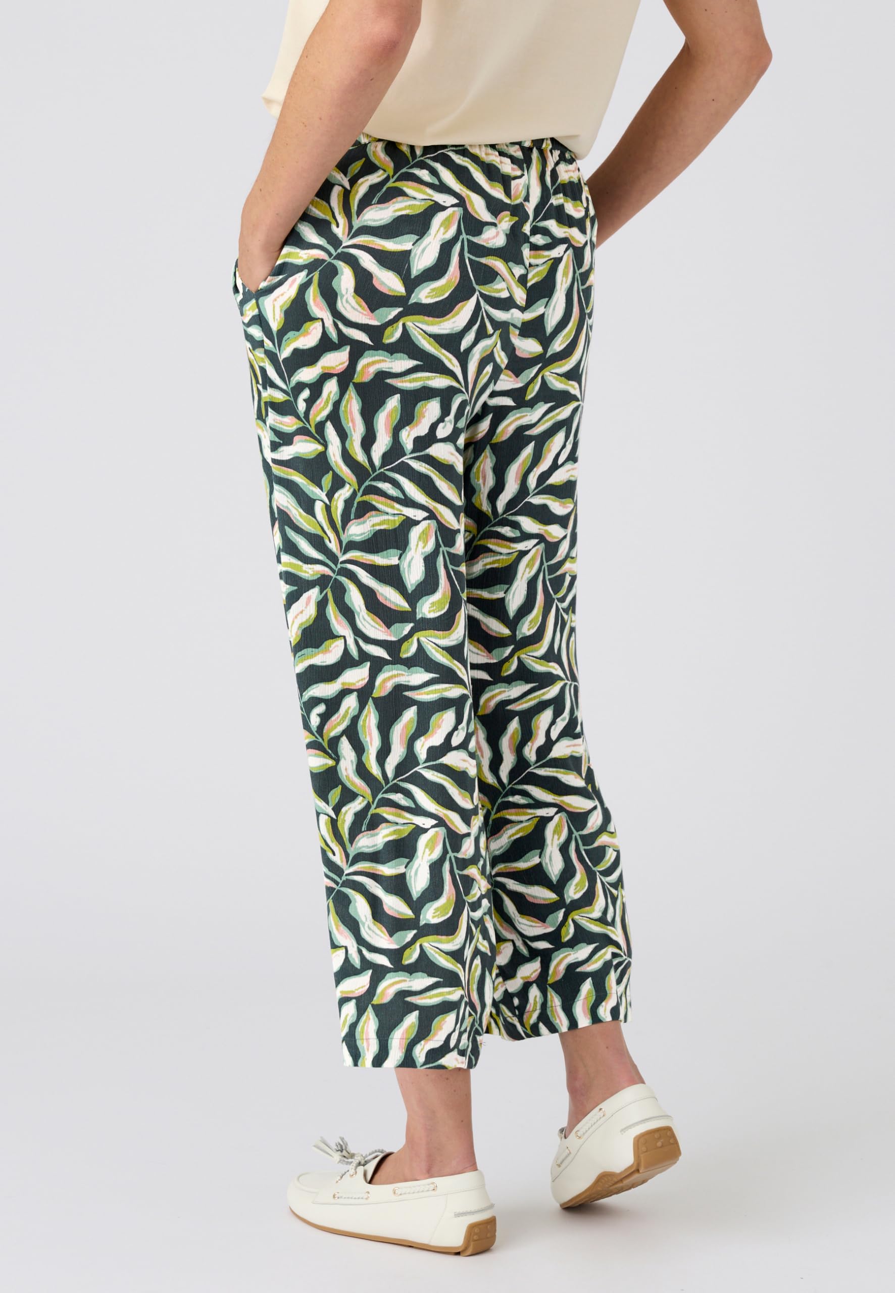 Damart Prêt-à-porter Pantaloni da donna vestibilità standard stampa vegetale