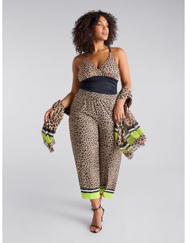 Fiorella Rubino Pantaloni cropped stampa maculata curvy