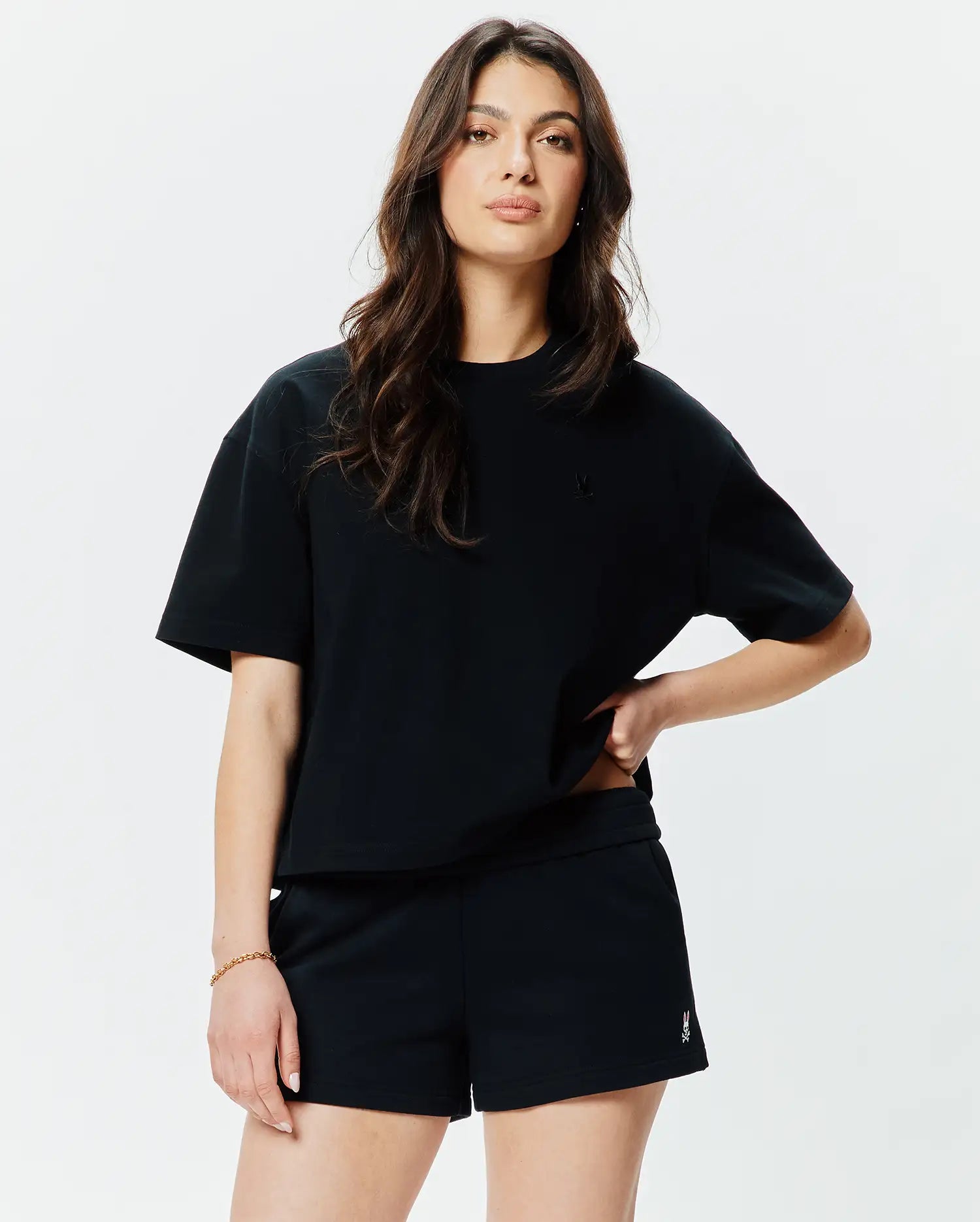Psycho Bunny Women's Tops Camille Oversized Tee WT0200011 maglietta nera oversize