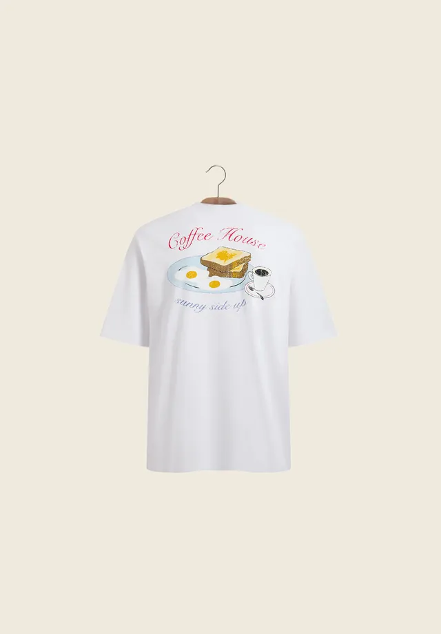 House Of Sunny Womens Tops SUNNY SIDE UP TEE maglietta in cotone biologico