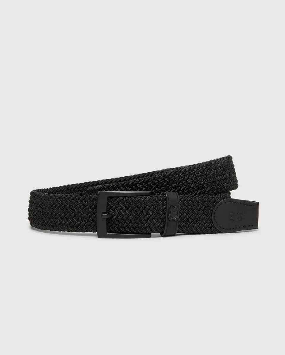 Psycho Bunny Accessories B6A890F200 cintura intrecciata nera S/M