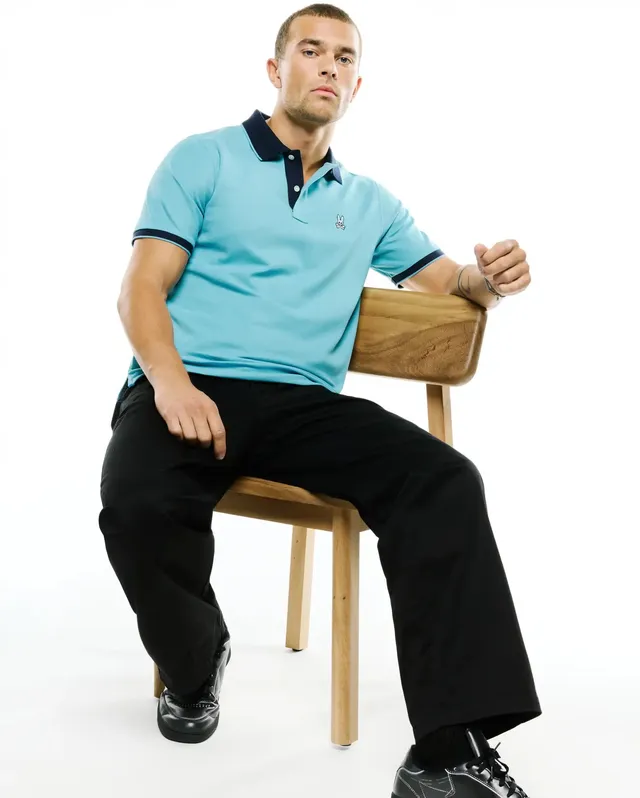 Psycho Bunny Men's Polos MEN'S KLAUS PIQUE POLO - MT0100304 polo blu 495