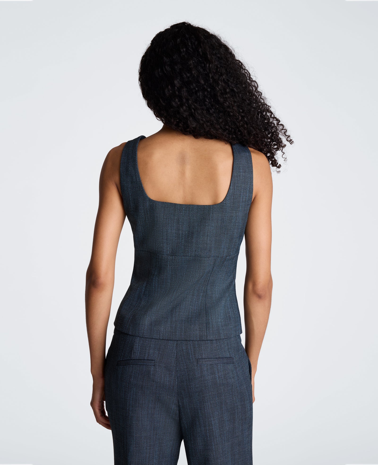 Kenneth Cole Reaction Button Front Bustier gilet nero e seastone