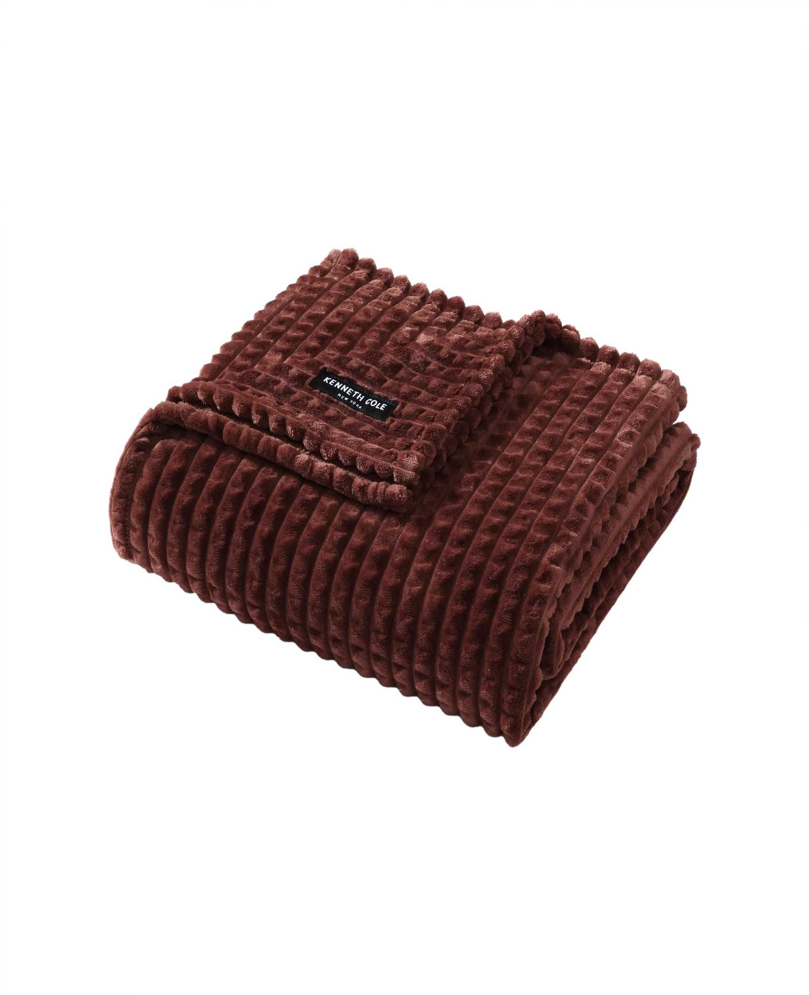 Kenneth Cole Reaction Home & Bedding Textured Solid Throw Blanket plaid rosso 127 x 152 cm