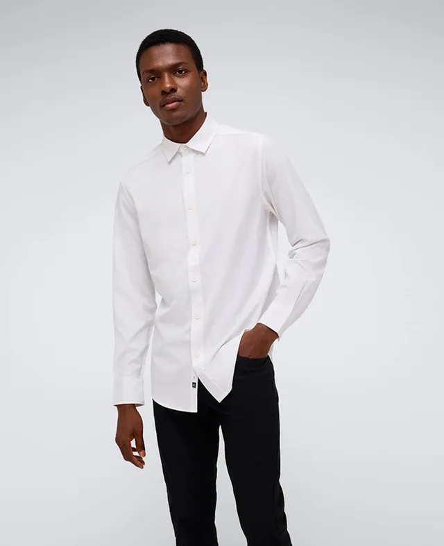 Kenneth Cole Reaction Performance Slim Fit Button Down Shirt camicia bianca
