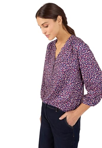 Damart Prêt-à-porter camicetta in maglia calda donna blu navy fogliame 38-40