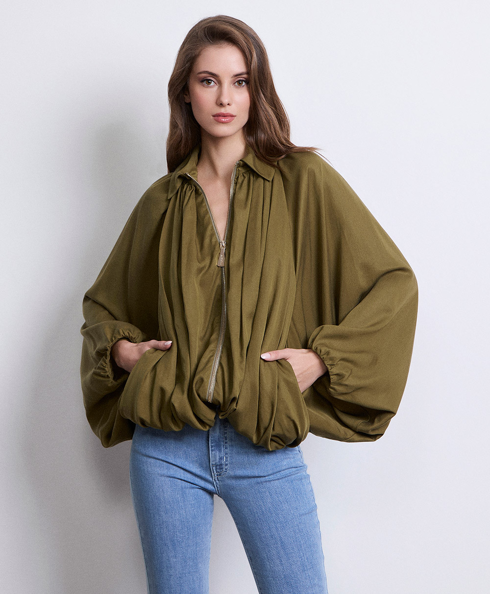 Markup Donna Giacche & Giubbotti Bomber a sbuffo in tessuto lyocell bomber