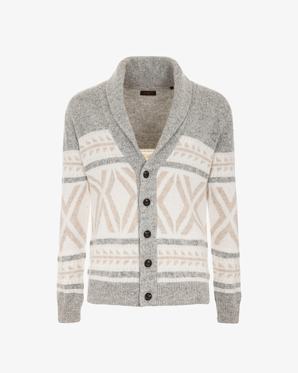 Markup Uomo Maglieria Cardigan sciallato disegno scandinavo uomo